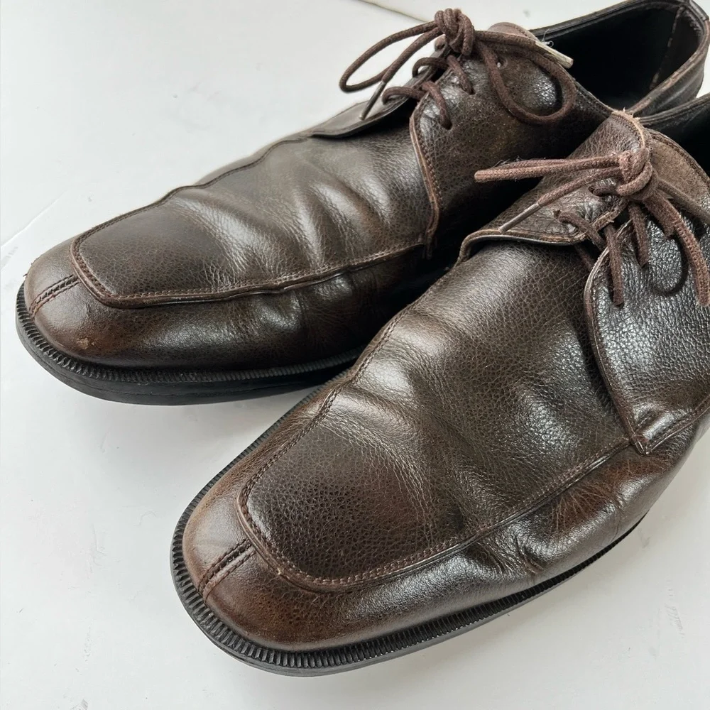 Ermenegildo Zegna Italy Dark Brown Oxfords Dress Shoes 11D